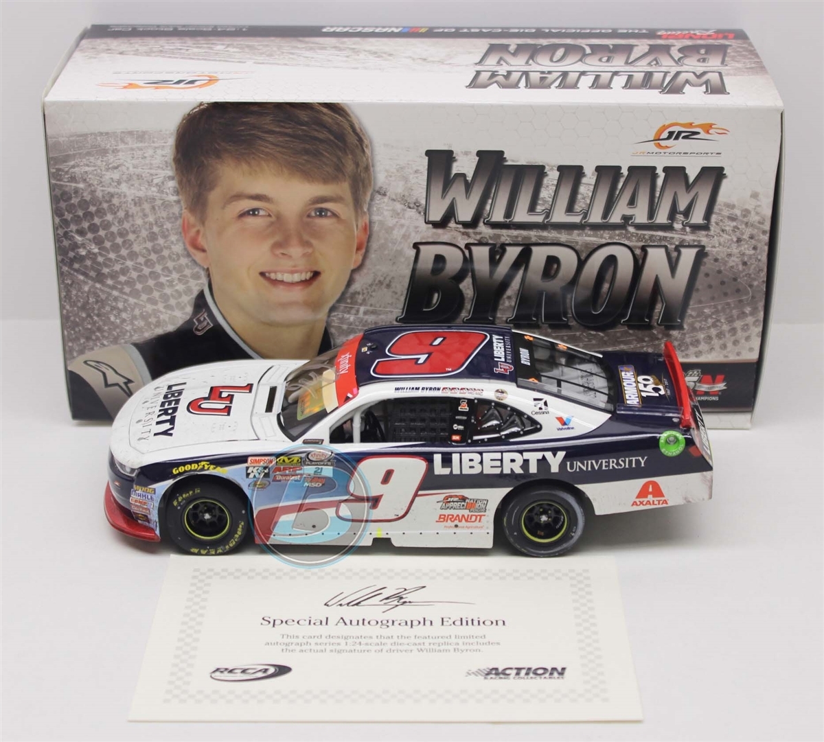 Darlington Ricky H.Trib 1/24 NASCAR Autographed William Byron 2017 Liberty Unv